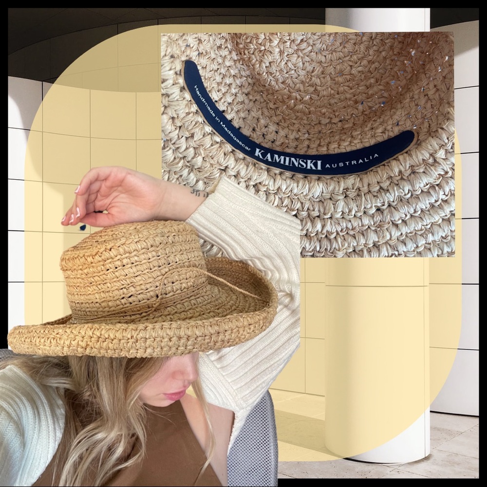 yellow helen kaminski woven straw hat wide brimmed
